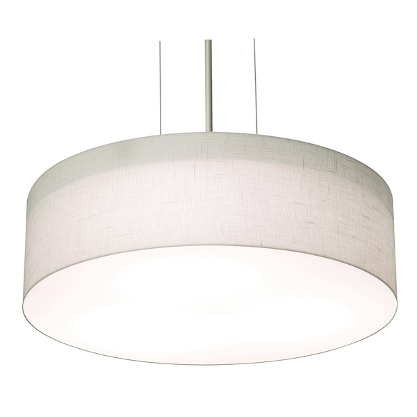 Anton 12" LED Pendant - Satin Nickel Finish - Linen White Shade